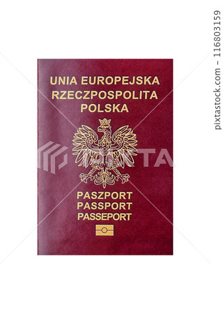 Physical paper international passport of a Polish citizen Physical paper international passport of a Polish citizen 116803159