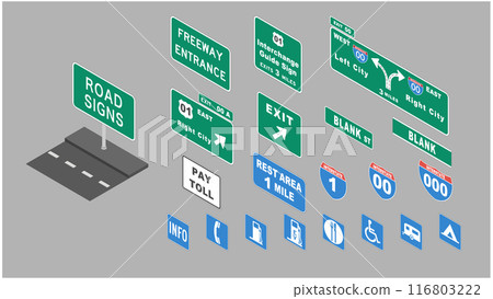 Isometric road sign 116803222