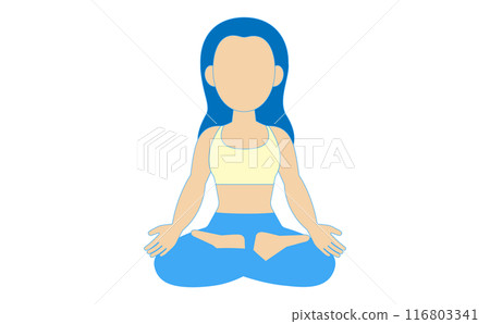Line drawing illustration of a woman doing yoga poses Line drawing illustration of a woman doing yoga poses 116803341