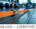 Close-Up of Resistance Bands on Gym Floor 116803385