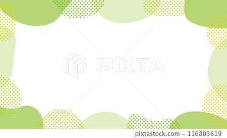 Abstract frame green yellow green polka dots 116803619