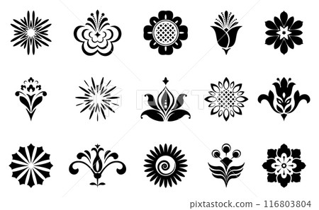 Flowers icon set. Flowers isolated on transparent background. Flowers in modern simple. Cute round flower plant nature collection. Vector illustrator Flowers icon set. Flowers isolated on transparent background. Flowers in modern simple. Cute round flower plant nature collection. Vector illustrator 116803804