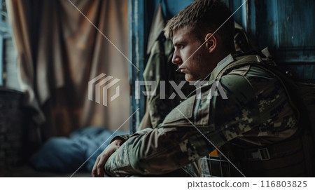 Soldier's struggle with the traumas of war, battling depression and anxiety 116803825