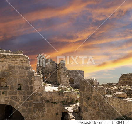 The ayyubid castle of Ajloun (built in the 12th century) in northern Jordan, Middle East The ayyubid castle of Ajloun (built in the 12th century) in northern Jordan, Middle East 116804433