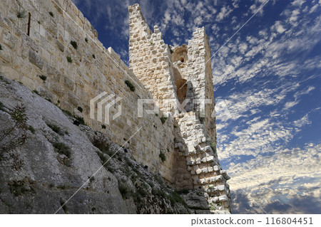 The ayyubid castle of Ajloun (built in the 12th century) in northern Jordan, Middle East The ayyubid castle of Ajloun (built in the 12th century) in northern Jordan, Middle East 116804451