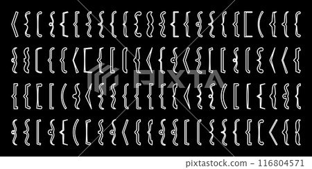 Text brackets collection, black quotation box. Curly, square and corner parentheses. Vintage typographical symbol, calligraphic quote frame. Doodle, lettering element. Vector illustration 116804571