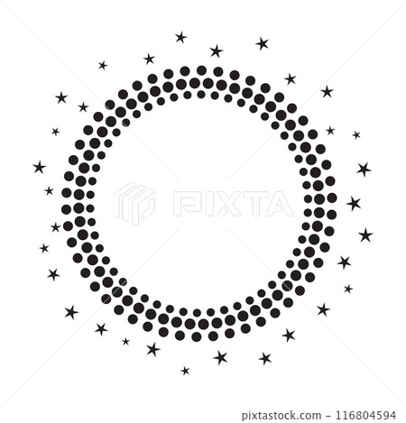 Round frame with circles and stars Round frame with circles and stars 116804594