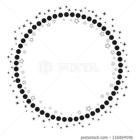 Round frame with circles and stars Round frame with circles and stars 116804596