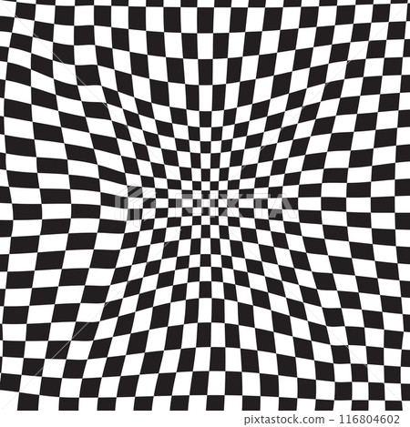 Retro distorted checkered background Retro distorted checkered background 116804602