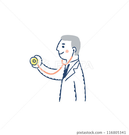 Male doctor with stethoscope 116805341