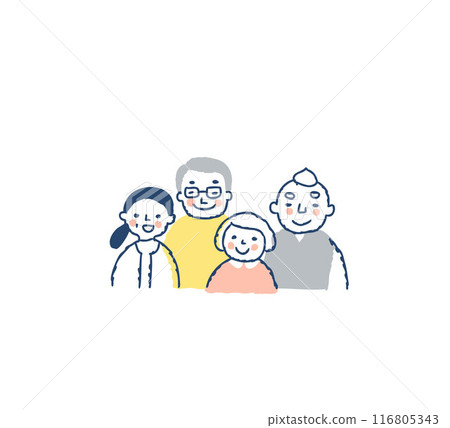Four smiling seniors, upper body 116805343