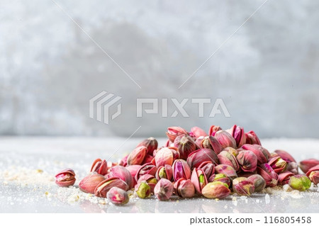 Freshly Harvested Pistachios. Nutritious Snack and Vegan Protein Source Freshly Harvested Pistachios. Nutritious Snack and Vegan Protein Source 116805458