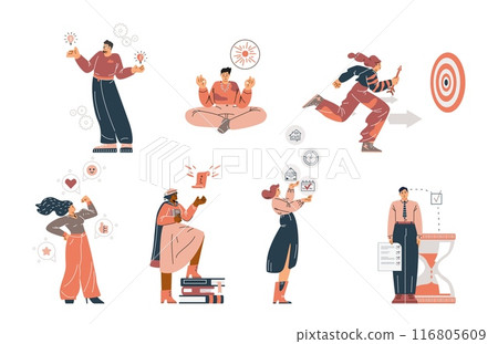 Skill development and learning vector illustration set Skill development and learning vector illustration set 116805609