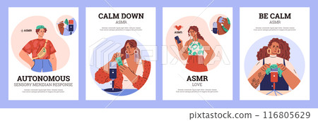 ASMR-themed banners vector set 116805629