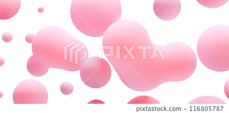 Vector pink liquid elements set. 116805787