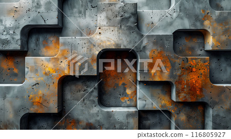 Abstract Concrete and Rust Wall Texture. Generative AI Abstract Concrete and Rust Wall Texture. Generative AI 116805927