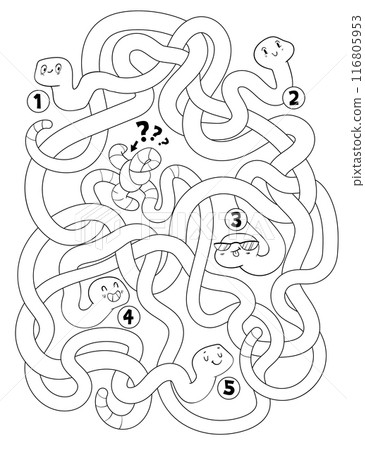 Children logic game to pass the maze. Coloring book 116805953