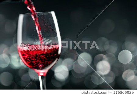 Red Wine Pouring Into Glass 116806029
