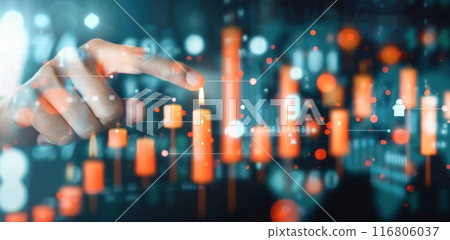 Hand Pointing at Stock Market Data 116806037