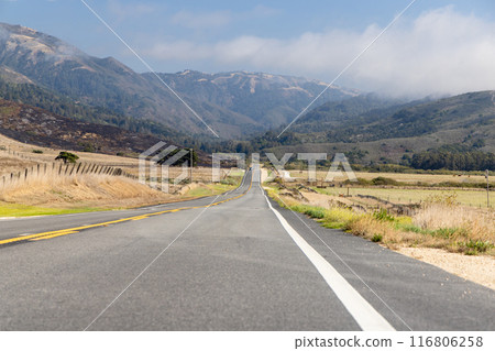 Asphalt road and countryside landscape Asphalt road and countryside landscape 116806258