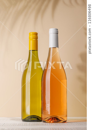 White wine bottle and wine glass White wine bottle and wine glass 116806498