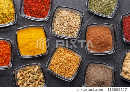 Various spices on the table Various spices on the table 116806517