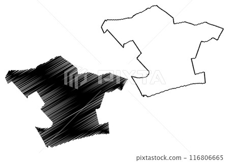 Montfoort municipality (Kingdom of the Netherlands, Holland, Utrecht province) map vector illustration, scribble sketch map 116806665