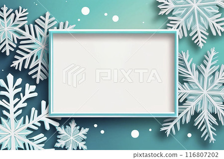 Winter sale banner template with snow flakes, shopping sale. 116807202