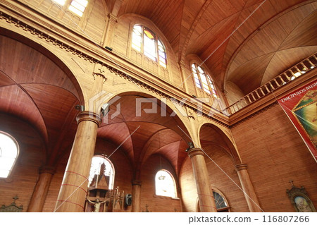Wooden chruches in Castro on Chiloe Island, Chile 116807266
