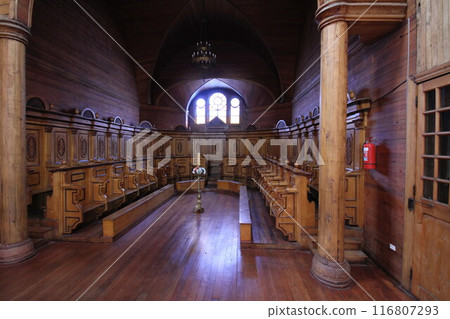 Wooden chruches in Castro on Chiloe Island, Chile 116807293