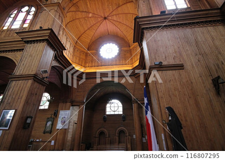 Wooden chruches in Castro on Chiloe Island, Chile 116807295