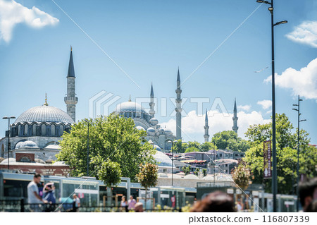 Turkey, Istanbul landmark Blue Mosque, spiritual and tourist attractions concept 116807339