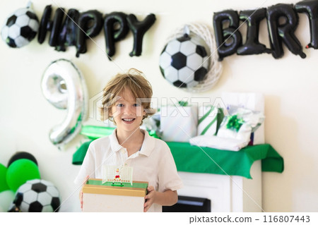 Kids birthday. Football theme child party. Kids birthday. Football theme child party. 116807443