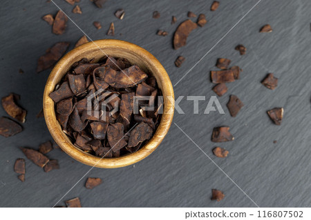 chocolate chips made from coconut pulp fried in chocolate 116807502