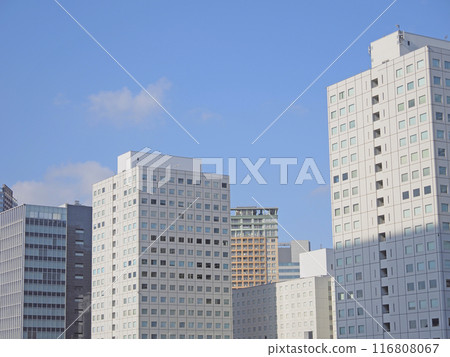 A distant view of the high-rise city in the Osaki area of Tokyo. A distant view of the high-rise city in the Osaki area of Tokyo. 116808067