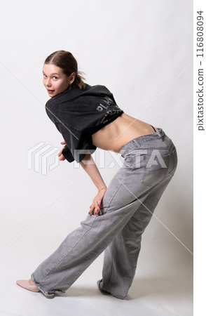 portrait young model look hair face background modern lady person white hand beauty portrait young model look hair face background modern lady person white hand beauty 116808094