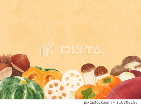 Autumn taste frame 2 watercolor touch 116808153