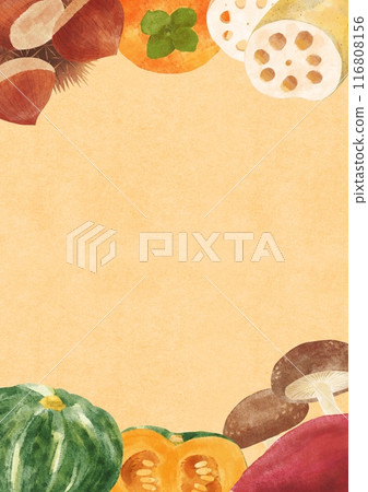 Autumn taste frame 5 watercolor touch 116808156