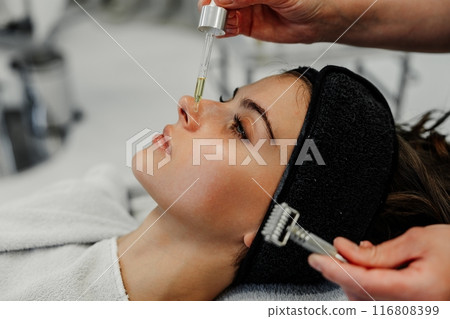 Relaxing facial massage. Health care. 116808399