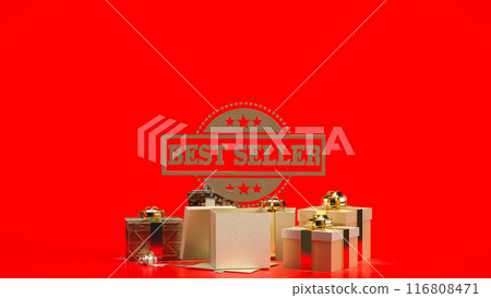 The Best Seller and gift box for Business or marketing concept 3d rendering. The Best Seller and gift box for Business or marketing concept 3d rendering. 116808471