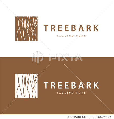 Wood logo design structure layers forest tree bark vector template 116808946