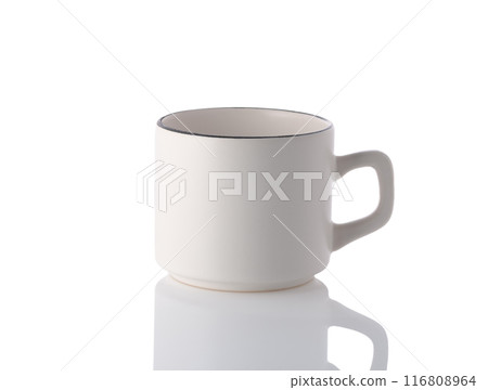 White cup isolated on white background White cup isolated on white background 116808964