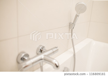 Close up picture of new bathroom fitment in a clean bathroom Close up picture of new bathroom fitment in a clean bathroom 116809181