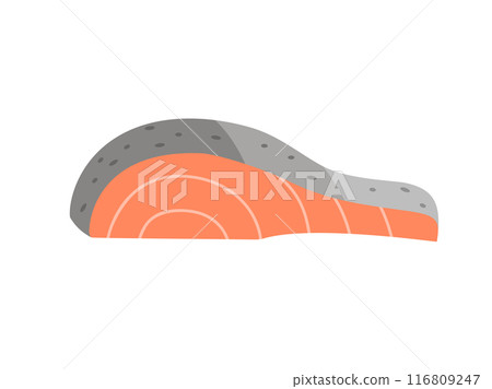 Illustration of a salmon fillet 116809247