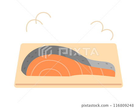 Illustration of grilled salmon 116809248