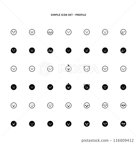 Icons based on facial expression Icons based on facial expression 116809412