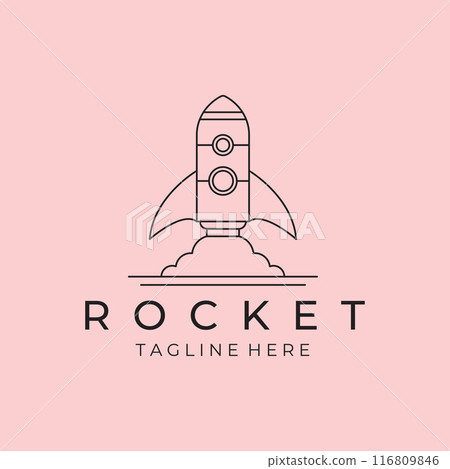rocket line art logo minimalist vector illustration design rocket line art logo minimalist vector illustration design 116809846