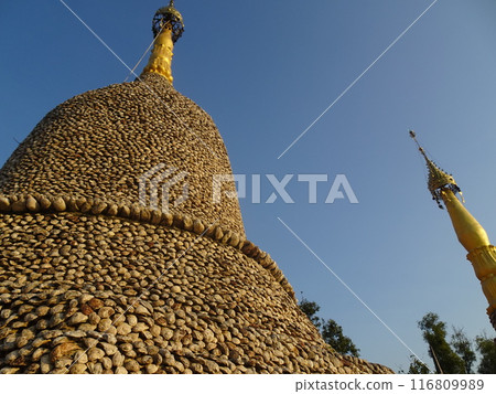 Wat Chedi Hoi 由牡蠣殼製成,大城府,泰國 Wat Chedi Hoi 由牡蠣殼製成,大城府,泰國 116809989