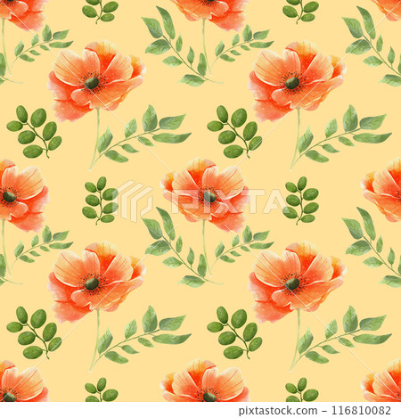 Poppy floral seamless pattern  116810082