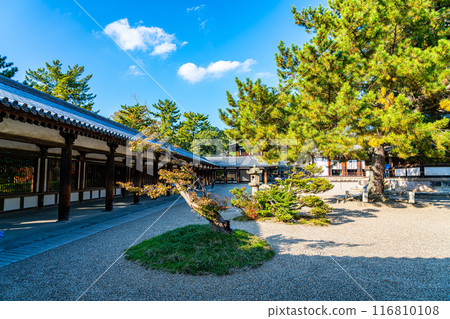 【奈良縣】藍天美麗的法隆寺 116810108